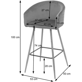 MCW Barhocker D72 2er-Set 2er Set Grau