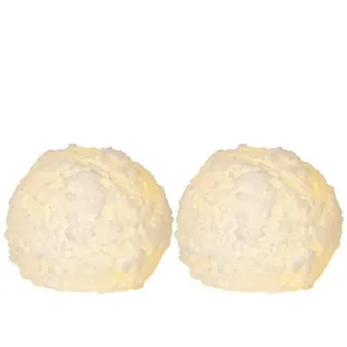 Star Trading Snowball LED-Kerze 8 cm weiß