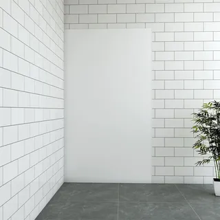 Stein Weiß Duschrückwand Alu Duschrückwände Aluminium-Verbundplatten Duschabtrennung  ohne Profil - Weiß