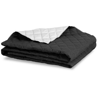 Bettüberwurf, MEDICLINE, Bettdecke Doppelseitige schwarz|weiß 240 cm x 220 cm