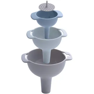 4-Teilig Trichterset Plastik mit Herausnehmbarer Siebeinsatz Trichter Küche mit Sieb 4 in1 Multifunktional Küche Trichter Set Trichter Kunststoff Multifunktional Einfülltrichter Wiederverwendbar