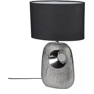 Tischlampe STRUKTUR eckig H. 46cm silber schwarz Keramik Formano WA