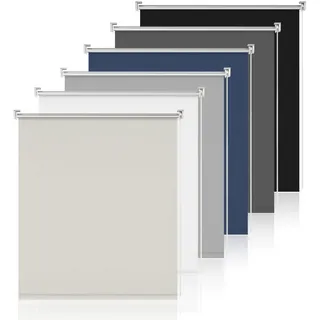 Thermo Rollos für Fenster ohne Bohren Klemmrollo ohne Bohren Creme B60 x H200cm-Stoffbreite 55cm Verdunklungsrollo ohne & mit Bohren Rollo innen Fenster Sonnenschutzrollo für innen