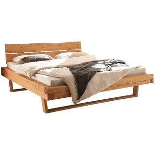 3S Frankenmöbel »Alia 1« Balkenbett Massivholz BE-0280 / 140x200 cm / Eichefarben honig gebeizt