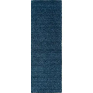 KUNSTLOFT Jamal Wollteppich 80 x 300 cm Blau