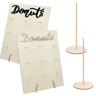 4 Stück Donut Wand Hochzeit,Donuts Ständer Holz,Donuts Stander,Candy Bar Donut Wand,Donut Board,Donut Tafel,Donut Halter,Donut Dekoration für Hochzeiten Geburtstage, Babyparty, Jubiläen, Konditoreie