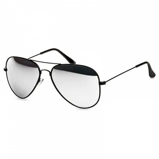 Caspar Sonnenbrille SG033 Damen Large Metall RETRO Pilotenbrille schwarz|silberfarben