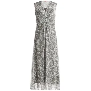 Cartoon Midikleid Druck Weiß/Khaki 38