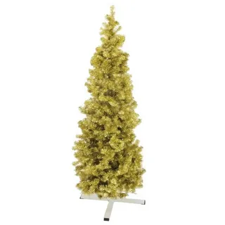 artplants Künstlicher Weihnachtsbaum Künstlicher Tannenbaum CHRISTOBAL, metallic-Gold, 180cm, Ø65cm goldfarben