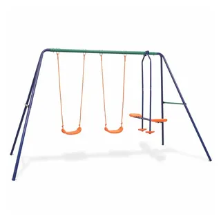 vidaXL Schaukelset mit 4 Sitzen orange