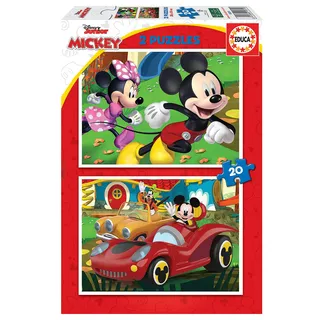 Educa - Kinderpuzzle Mickey Mouse Funhouse | 2x20 Teile Puzzleset | Mickey, Minnie, Kinderpuzzle Disney | ab 3 Jahren (19311)