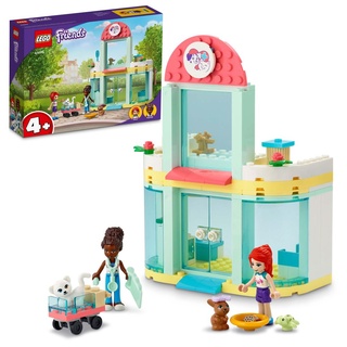 LEGO 41695 Friends Tierklinik, Tierarzt-Spielzeug für Kinder ab 4 Jahren, Tierrettung mit Mia Mini-Puppe, Katzen- und Kaninchenfiguren