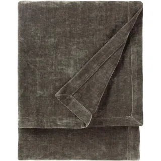 Yard Heavy Chenille Throw – Luxuriöse, weiche Samt-Dekodecke für Bett oder Sofa (Holzkohle – 130x180cm)