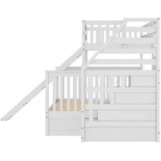 XDOVET Etagenbett 90 x 200 cm über 140 x 200 cm weiß