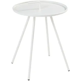 [en.casa] Fosen Beistelltisch Ø 42 x 55 cm Weiß