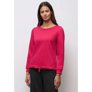 Sweatshirt STREET ONE, Damen, Gr. 40, pink (power berry), Sweatware, 60% Baumwolle, 40% Polyester, unifarben, gerade, Rundhals, Bündchen, Sweatshirts Sweatshirt, im soften Baumwoll-Mix