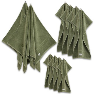 GANT Handtuch Set, 10-tlg. - Premium Towel, 2x Duschtuch, 4x Handtuch, 4x Gästetuch Grün Set