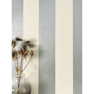 Newroom Vliestapete Finja Silver Tapete Streifentapete Streifen,Linien,Metallic, Silber Tapete Streifen Streifen - Glanztapete Glitzer Weiß Glamour Glamour Linien Metallic für Wohnzimmer Schlafzimmer Küche, Glanztapete silberfarben
