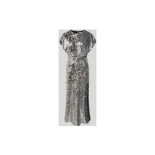 Maxikleid mit Pailletten- und Ziersteinbesatz, Silber, 38