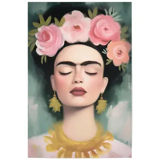 artboxONE Poster 45x30 cm Floral Kahlo Dream Art - Bild Frida Kahlo Blumen bunt Pastell