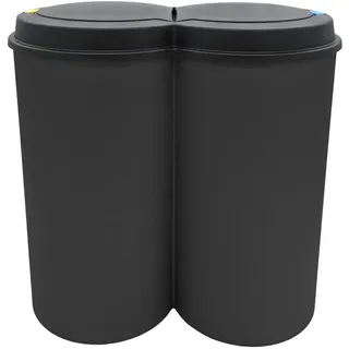 Spetebo Duo Abfalleimer 50 l Schwarz