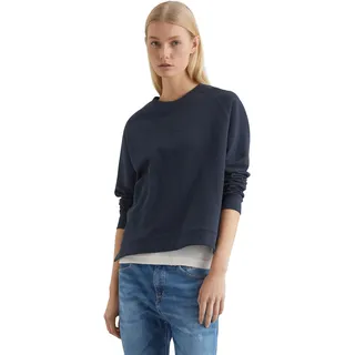 Sweatshirt MARC O'POLO DENIM "aus Organic Cotton", Damen, Gr. XXL, blau (navy teal), Obermaterial: 100% Baumwolle, unifarben, relaxed fit, Rundhals, Rippbündchen, Sweatshirts Sweatshirt
