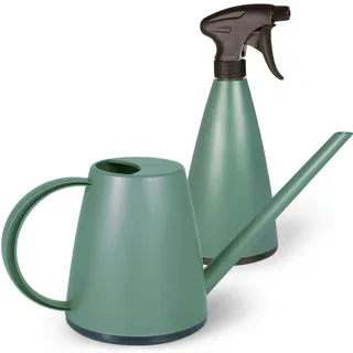 Mesto LUCKY Forest Gießkanne 1L SET inkl. MINI Forest Handzerstäuber 0,79L | Sprühflasche & Giesskanne für Zimmerpflanzen & Garten | Bewässerung & Pflanzenpflege | Verstellbare Düse | Indoor & Outdoor