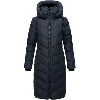 Navahoo Damen Wintermantel Warmer Langer Steppmantel mit Abnehmbarer Kapuze Sahnekatzii XIV Navy Gr. 5XL - 5XL