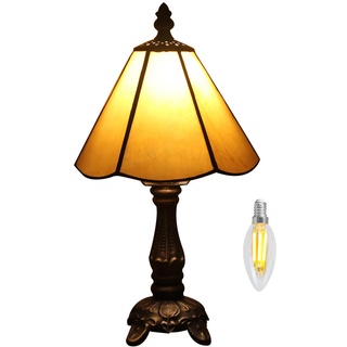 Kinbolas 6" Glasmalerei Lampenschirme Schreibtischlampe Tiffany-Stil Serie Kleine Nachttischlampe Lesen Antike Tischlampe Wohnzimmer Schlafzimmer Büro Vintage Art Deco (T-1)