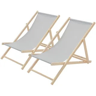 ECD Germany Sonnenliege 117 x 52 x 83 cm Hellgrau