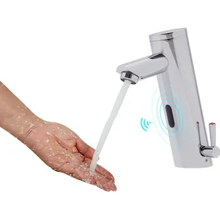 Infrarot Wasserhahn Waschtischarmatur Armatur Bad Silber Badarmatur Mit Sensor - Silber
