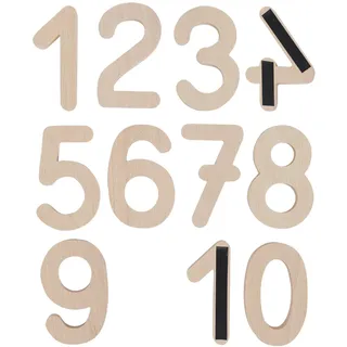 Ziffern aus Holz 1–10, blanko