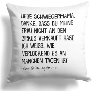 22Feels Dekokissen Schwiegermama Geschenk von Bräutigam Hochzeit Schwiegersohn Frauen, Deko mit Persönlichkeit weiß