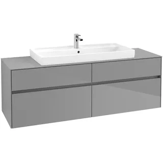 Villeroy & Boch Collaro Waschbeckenunterschrank 160 x 55 cm Glossy Grey