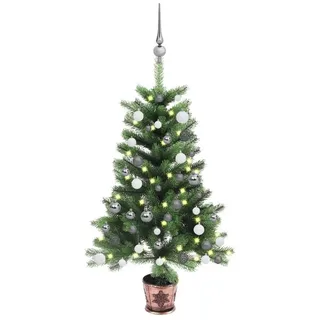 vidaXL Künstlicher Weihnachtsbaum Künstlicher Weihnachtsbaum mit Beleuchtung & Kugeln 65 cm Grün weiß 1500 cm x 65 cm