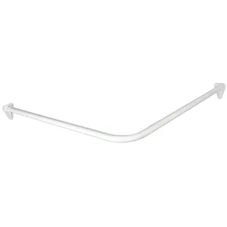 Euroshowers GmbH Winkelstange Duschvorhangstange 90 cm x 90 cm Ø 22 Ø 28 mm Chrom und Weiß