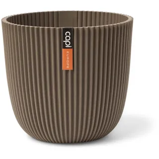 Capi Europe - Top Kugel Groove Made with - Warm Taupe - 28x27 - Blumentöpfe für drinnen und draußen - Hergestellt aus recycelten Materialien