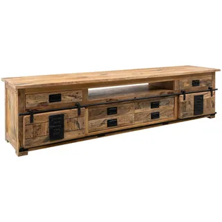 MASSIVMOEBEL24.DE RAILWAY TV-Board 240x50x60 cm Beige Holz
