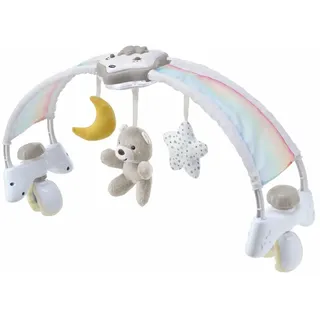 Chicco Regenbogen-Spielbogen für Kinderbett, 2in1 Evolutionskompatibel Next2Me, Babywanne mit Regenbogen und Nachtlicht Kinder mit entspannender Musik und weichen Anhängern - Baby Spiele, ab 0 Monate