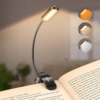 Gritin Leselampe Buch Klemme 11 LEDs, LED Buchlampe USB C Wiederaufladbar,