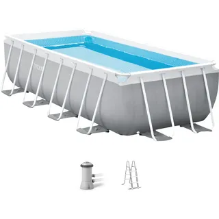 Framepool INTEX "PrismFrame" Schwimmbecken Gr. B/H/L: Breite 200 cm x Höhe 100 cm x Länge 400 cm, 6836 l, grau (grau, blau) Frame-Pools
