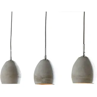 DELIFE Hängeleuchte Cirillo, Grau 70x15 cm 3 Schirme Beton Hängeleuchte grau