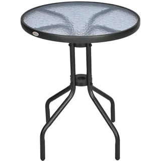 Outsunny Gartentisch rund Ø60 x 70 cm Schwarz