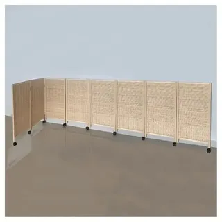 Generisch Kurzer Raumteiler, beweglicher tragbarer Sichtschutz, Faltbare freistehende dekorative Trennwand für das Home-Office-Kinderzimmer (Hellbraun – 3/4/5/6/4/8 Paneele) (100 x 40 cm – 8 Paneele)