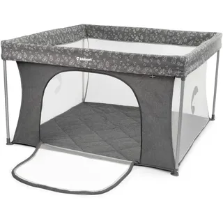 Kidnort Snoen Laufstall Baby groß faltbar Indoor Outdoor sicheres Spielgitter für Kinder stabiles Laufgitter mit Netzseiten schneller Aufbau platzsparend für Zuhause Reise Hellgrau