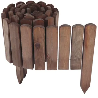 Aquagart Holz Rollzaun 200 x 10 cm dunkelbraun