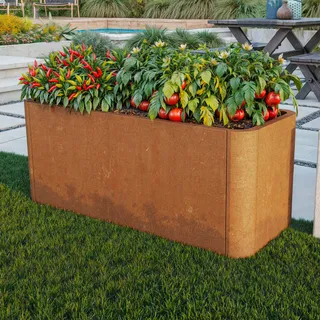 PRIMEYARD Design 100 x 40 x 40 cm Hochbeet, Cortenstahl, Rost-Optik - (GFPV01066)