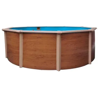 Planet Pool Rundpool Stahlwandpool rund Classic 460x120 cm, Stahl 0,45 (Einzelbecken, 1-tlg), verzinkte Stahlwand braun