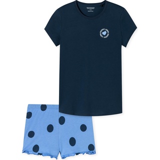 Schiesser, Damen, Pyjama, Organic Cotton Schlafanzug, Blau, (176)