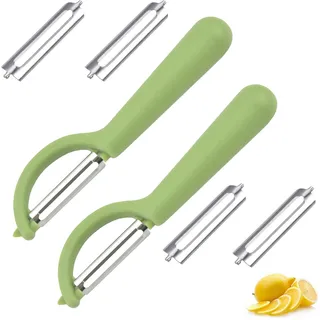 2 Stück P-Schäler für Tupper mit 2 Ersatzklingen,Sparschäler für Gemüse,Universell Kartoffelschäler,Einsetzbar,Spülmaschinenfest,Müheloses Schälen,Zubereiten Kompatibel,mit Tupperware Küchengeräten